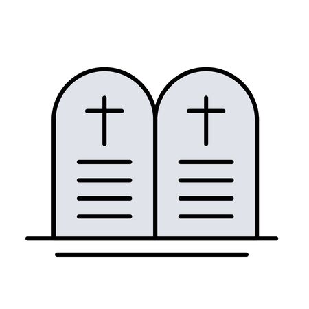 Ten commands christian glyph icon isolated on white.のイラスト素材