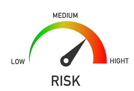 Risk Level Measure Meter From Low to High. Vector illustratorのイラスト素材