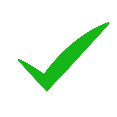 Green check mark icon. Tick symbol in green color, vectorのイラスト素材
