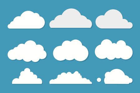 White clouds set on blue sky background. Vectorのイラスト素材