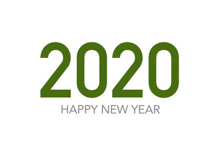 Happy 2020 new year color banner in white background for your seasonal holidays flyers, Christmas themed congratulations and cards. Vector illustration.のイラスト素材