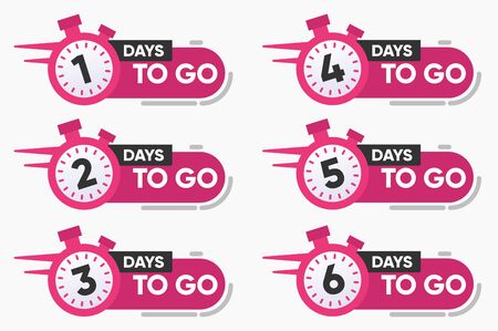 Vector Illustration Number of Days to go with watch Badge for Sale, Promotion or Retail