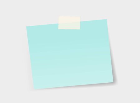 Blue office sticker sticked to the wall with a duck tape. Vector illustration のイラスト素材