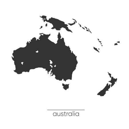 Australia and Oceania map. Monochrome Australia icon. Vectorのイラスト素材