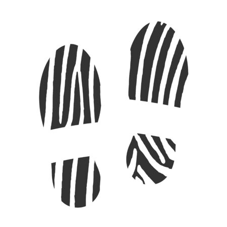 Footwear black print isolated on white backgroundのイラスト素材