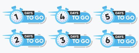 Vector Illustration Number of Days to go with watch Badge for Sale, Promotionのイラスト素材