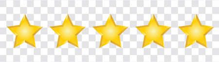 Star icon. Vector golden isolated five stars. Customer feedback concept.のイラスト素材