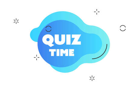 Quiz time logo with clock, concept of questionnaire show sing, quiz buttonのイラスト素材