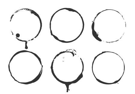 Grunge rubber empty blank postal stamps icons, set, graphic design elements, black isolated on white backgroundのイラスト素材