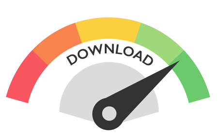 Fast and slow download speedometers, speed testのイラスト素材