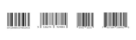Bar Code Set Vector. Universal Product Scan Code. Isolatedのイラスト素材