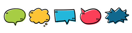 Quote box frame set. Quote box icon. Texting quote boxes.