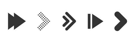 Arrows collection. Modern graphic direction signs computer screen curves arrowsのイラスト素材