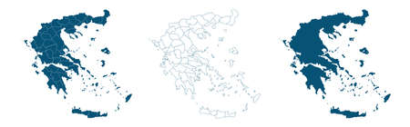Greece Vector Map Regions Isolated. Vector illustrationのイラスト素材
