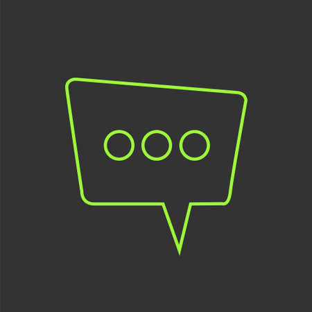Neon chat icon set in flat design.Texting symbol. Vector.のイラスト素材