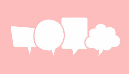 Speech Bubbles Set of Inverted Circle and Square Blank shapesのイラスト素材