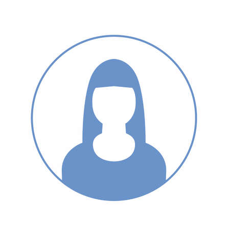 Woman head icon silhouette. Female avatar profile sign, face silhouette stock vectorのイラスト素材