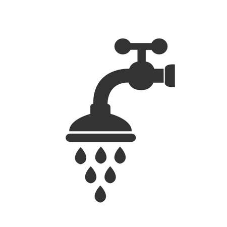Water tap logo for plumbing company. Stock vectorのイラスト素材