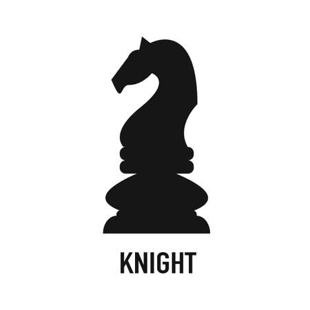 Black Chess Knight Horse silhouette logo designのイラスト素材
