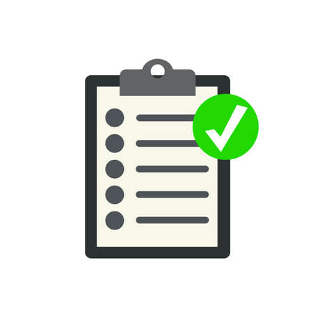 Check list in the notebook isolated on white. Vector illustrationのイラスト素材