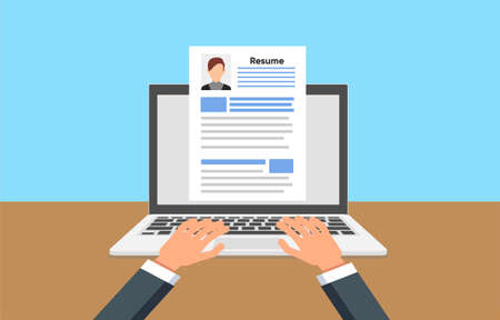Applying Resume Cv Template With Photo And Details.のイラスト素材