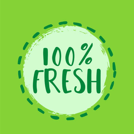 100 percent fresh green stamp sign. Stockのイラスト素材