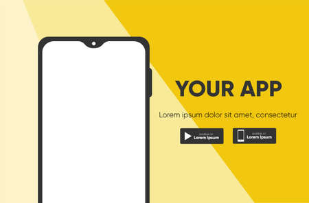 Smartphone for download app website landing page. Vector