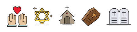 Contains such icons as Religion, God, Faith, Pray, Christian, Catholic, Church, Islam, Judaism,...