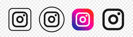 Modern social media icons set isolated on transparent