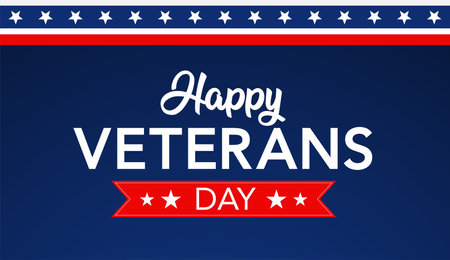 Veterans Day celebration illustration. US flag on HD background banner. Remember and honor.のイラスト素材