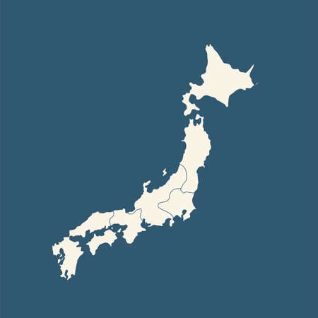 Map of Japan in high detail resolution. Mesh lines and points form map of Japan.の写真素材
