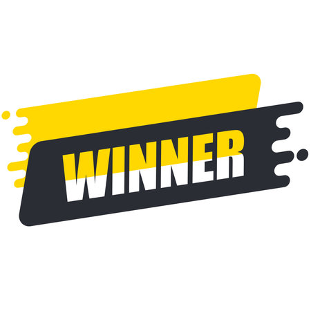 Winner Banner. Modern curved tag.のイラスト素材