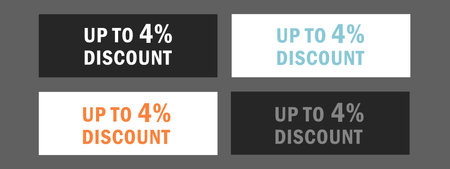 Discount up to 4 percent. Discount offer price sign. Special offer labels.のイラスト素材