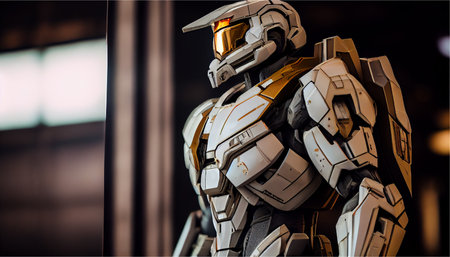 Big robot of the future. Generative Ai illustration.の素材