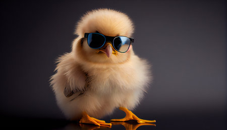 Cool chick wearing glasses. Ai generative illustrationの素材