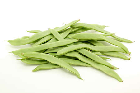 snow peas vegetable on white background