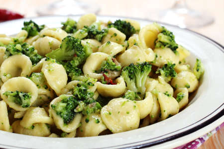 pasta orecchiette with broccoliの写真素材