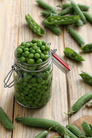 vegetarian diet and cooked green peasの写真素材