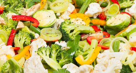   chopped vegetables make a healthy produce background の写真素材