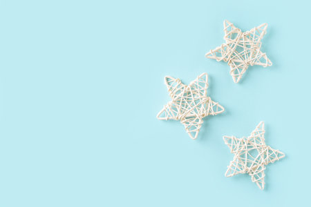 New year and happy christmas card with white wooden decorの写真素材