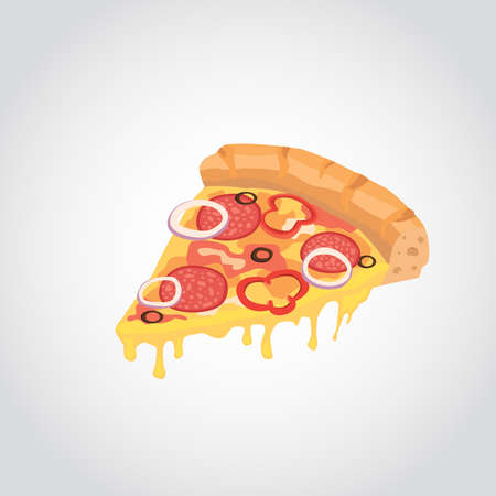 Vector image of creative pizzas. Vector pizza.のイラスト素材