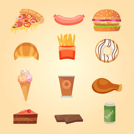 Set of food icons vector illustrationのイラスト素材