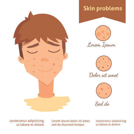 Problem skin vector isolated illustrationのイラスト素材