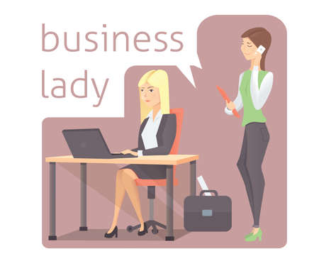 business lady cartoon illustrationのイラスト素材