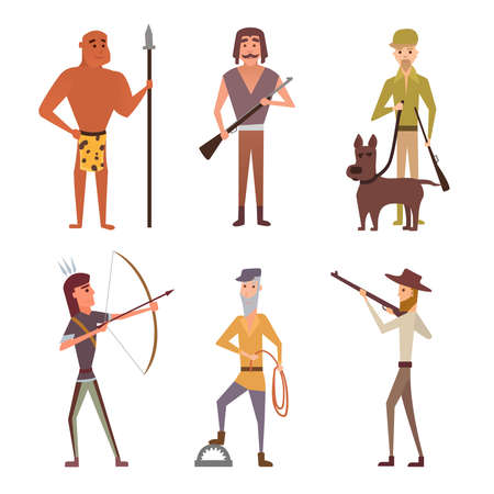 Set hunters illustrationのイラスト素材