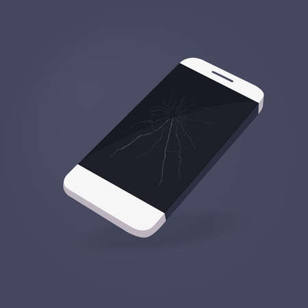 Broken Phone. Broken smartphone glass.のイラスト素材
