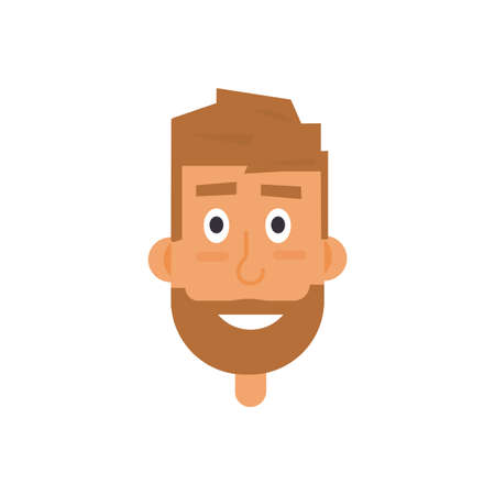 bearded man face avatar.のイラスト素材