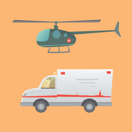 Ambulance car flat design vector isolated illustration.のイラスト素材