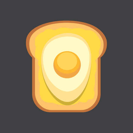 Set toasts and sandwich breakfast. Bread toast with jam, egg, cheese, blueberry, peanut butter, salami, fish. Flat vector illustration.のイラスト素材