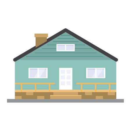 House cartoon vector illustration. Town building isolated.のイラスト素材
